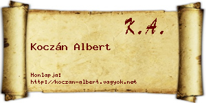 Koczán Albert névjegykártya